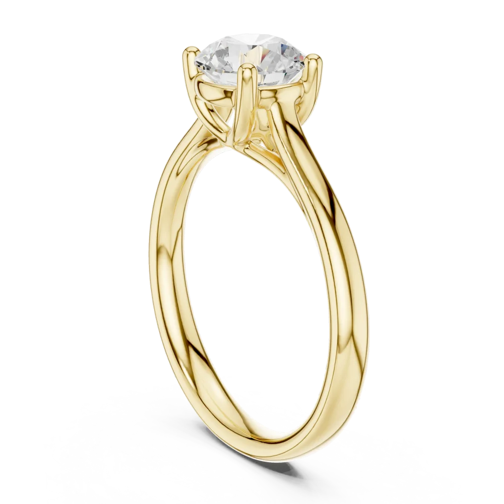 Essence Round Brilliant Cut Architectural Solitaire Ring - Image 3