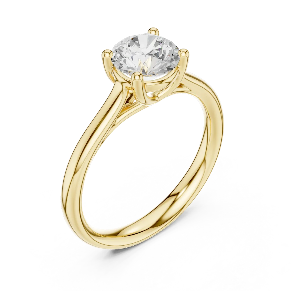Experience the allure of this architectural Solitaire ring featuring a brilliant DIAMEUR lab-grown diamond. Elevate your style and shop luxury today.