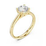 Essence Round Brilliant Cut Architectural Solitaire Ring