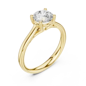 Essence Round Brilliant Cut Architectural Solitaire Ring