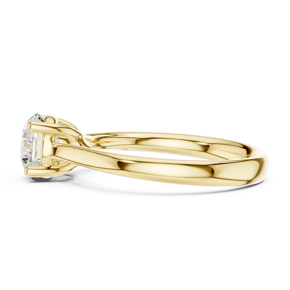 Essence Round Brilliant Cut Architectural Solitaire Ring - Image 4