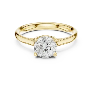 Essence Round Brilliant Cut Architectural Solitaire Ring - Image 2