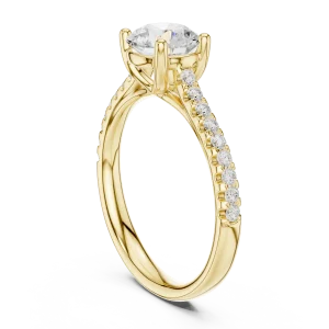 Luminary Round Brilliant Pavé-Set Solitaire Engagement Ring - Image 3