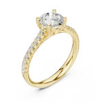 Luminary Round Brilliant Pavé-Set Solitaire Engagement Ring