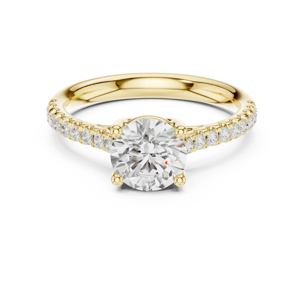Luminary Round Brilliant Pavé-Set Solitaire Engagement Ring - Image 2