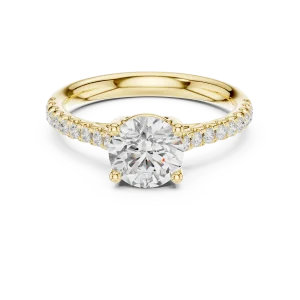 Luminary Round Brilliant Pavé-Set Solitaire Engagement Ring - Image 2