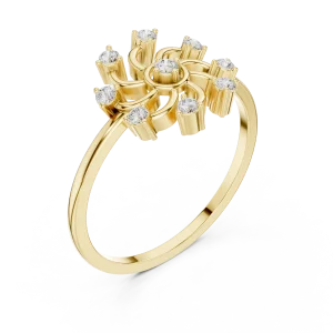 Luminary Round Brilliant Swirl Cluster Ring