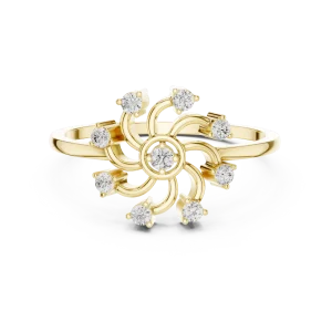Luminary Round Brilliant Swirl Cluster Ring - Image 2