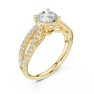 Luminary Round Brilliant Split-Shank Solitaire Ring
