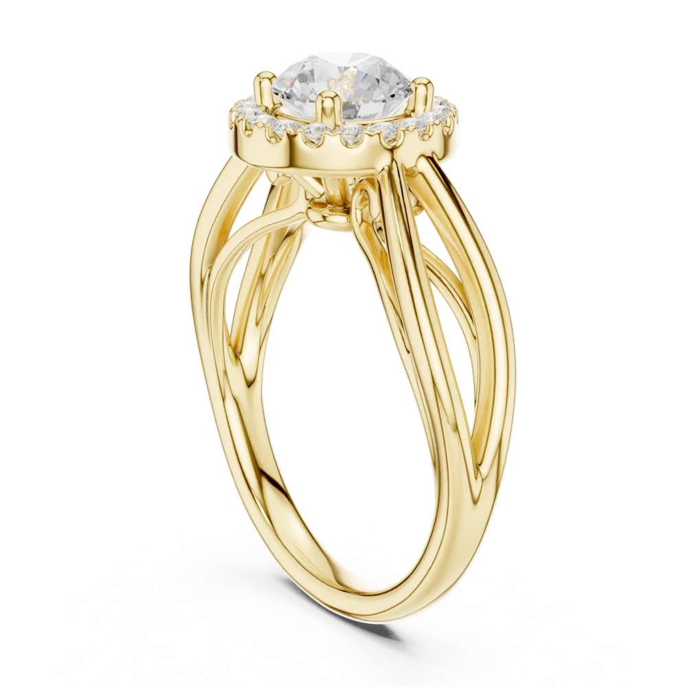 Ethereal Luminary Round Brilliant Solitaire Halo Ring - Image 3