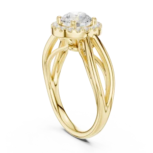 Ethereal Luminary Round Brilliant Solitaire Halo Ring - Image 3
