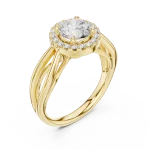 Ethereal Luminary Round Brilliant Solitaire Halo Ring
