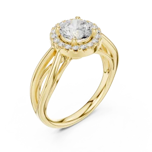 Ethereal Luminary Round Brilliant Solitaire Halo Ring