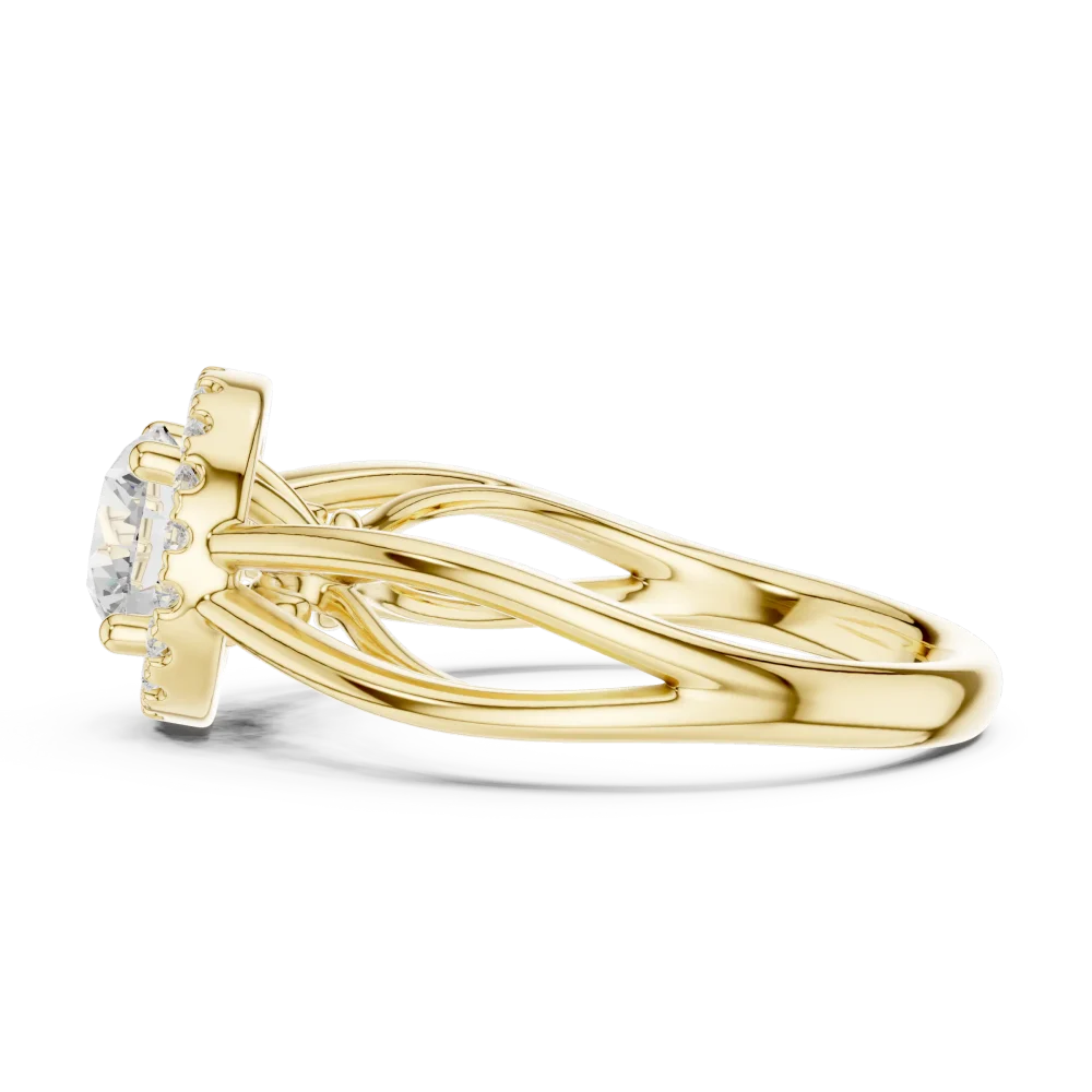 Ethereal Luminary Round Brilliant Solitaire Halo Ring - Image 4