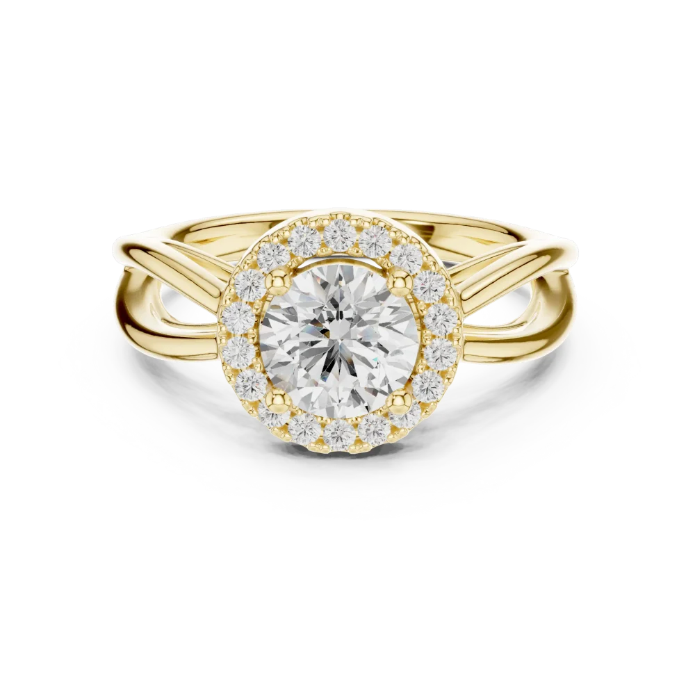 Ethereal Luminary Round Brilliant Solitaire Halo Ring - Image 2