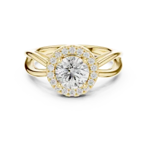 Ethereal Luminary Round Brilliant Solitaire Halo Ring - Image 2