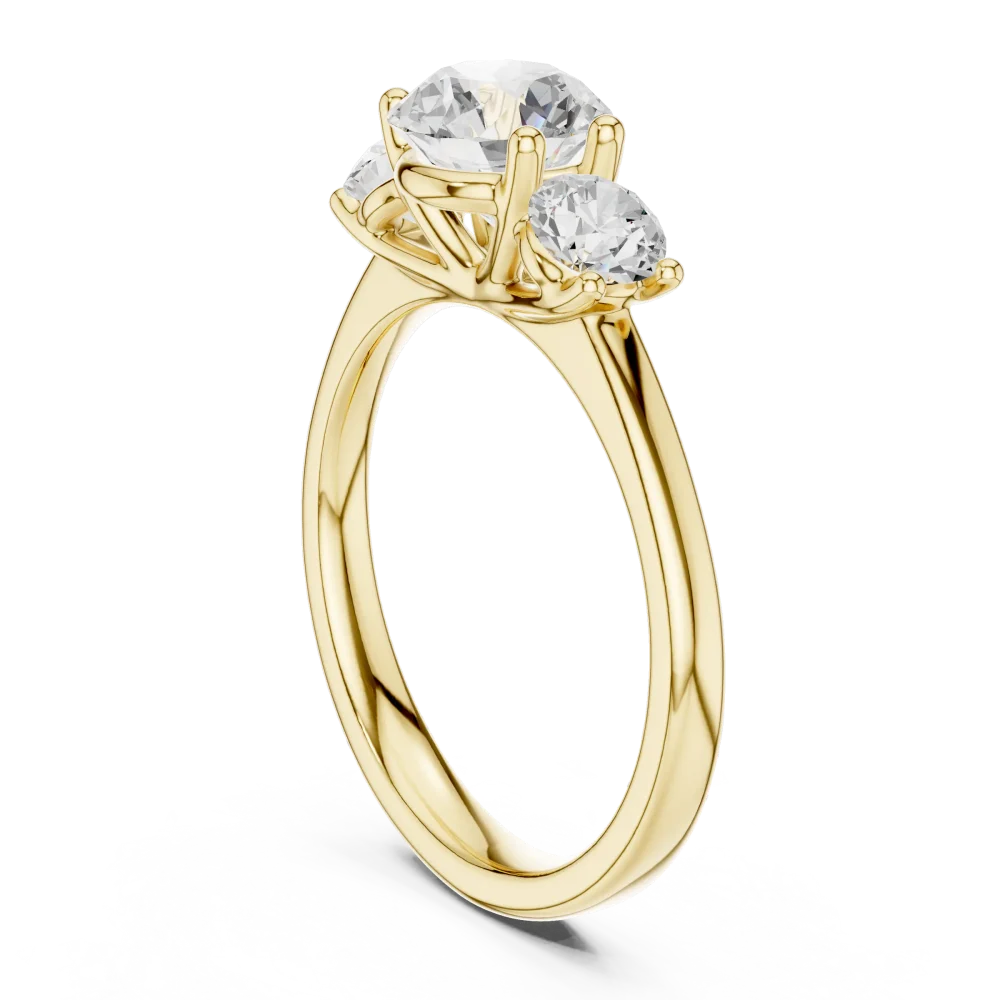 Luminary Round Brilliant Three-Stone Solitaire Ring - Image 3
