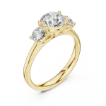 Luminary Round Brilliant Three-Stone Solitaire Ring