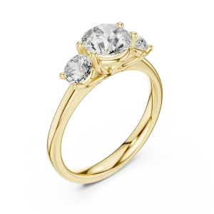 Luminary Round Brilliant Three-Stone Solitaire Ring