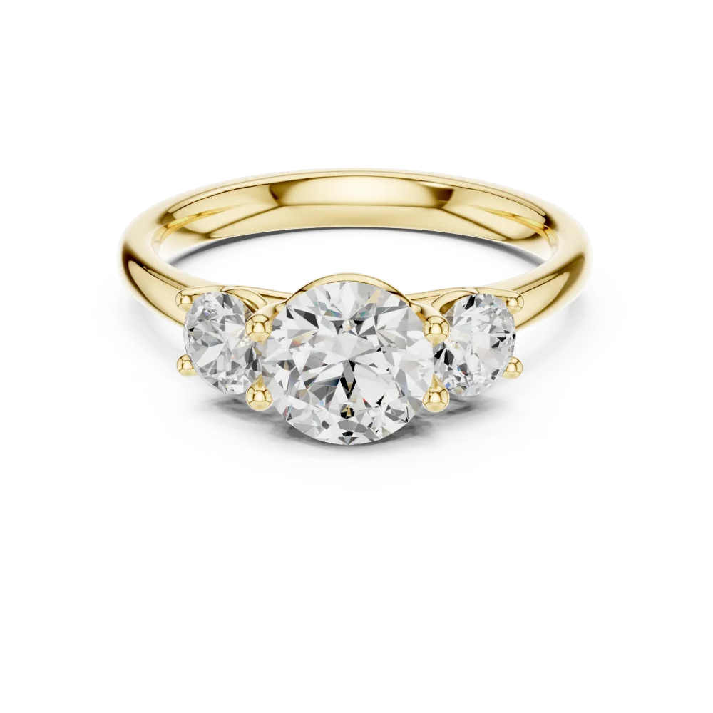 Luminary Round Brilliant Three-Stone Solitaire Ring - Image 2
