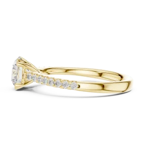 Essence Round Brilliant Pavé-Set Solitaire Ring - Image 4