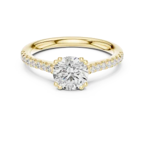 Essence Round Brilliant Pavé-Set Solitaire Ring - Image 2
