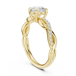 Fluid Twist Round Brilliant Cut Solitaire Engagement Ring - Image 3