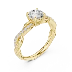 Ethereal Round Brilliant Twist Pavé Solitaire Ring