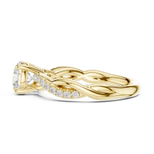 Fluid Twist Round Brilliant Cut Solitaire Engagement Ring - Image 4