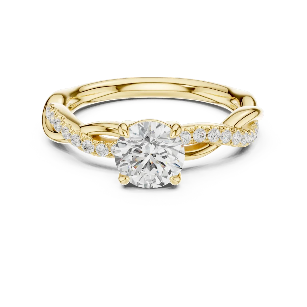Fluid Twist Round Brilliant Cut Solitaire Engagement Ring - Image 2