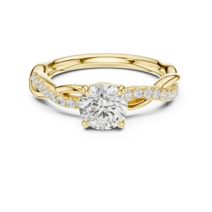 Fluid Twist Round Brilliant Cut Solitaire Engagement Ring - Image 2
