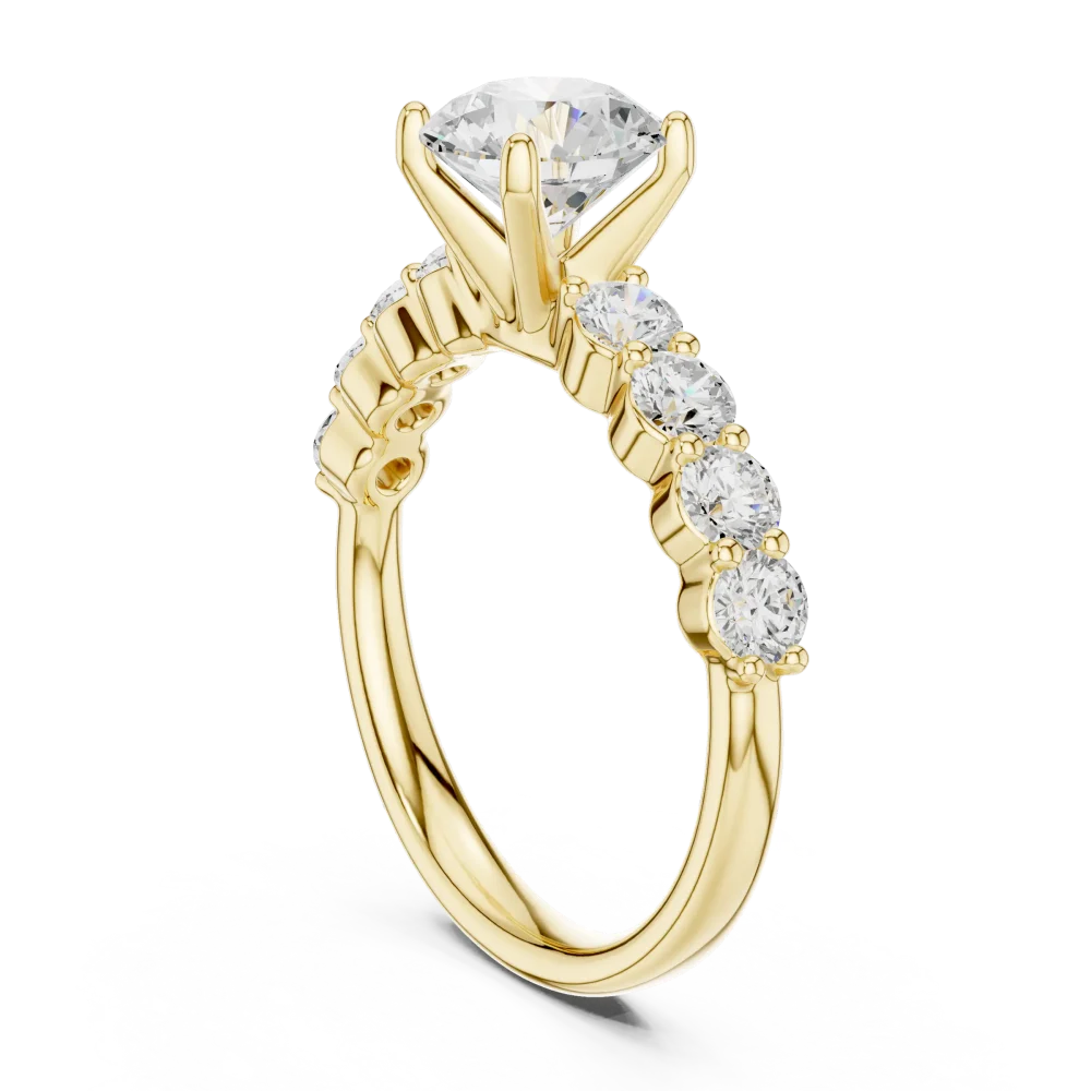 Luminary Round Brilliant Solitaire Side-Accented Engagement Ring - Image 3