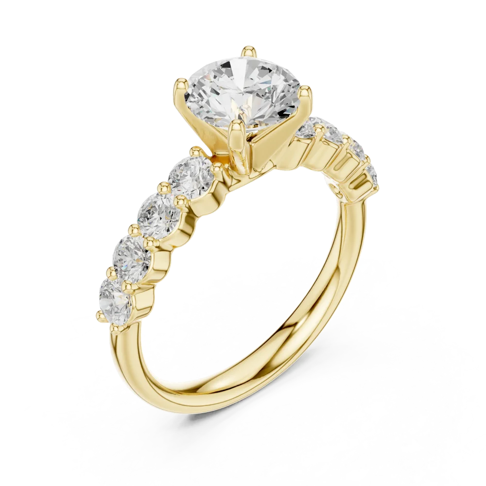 Celebrate your commitment with this brilliant Solitaire engagement ring, featuring a DIAMEUR lab-grown diamond and sparkling accents. Shop this icon now.
