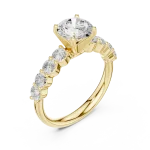 Luminary Round Brilliant Solitaire Side-Accented Engagement Ring
