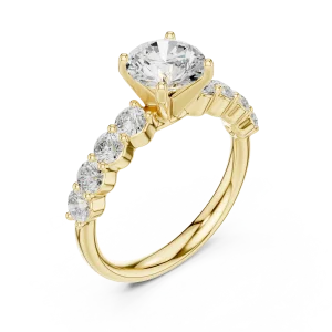 Luminary Round Brilliant Solitaire Side-Accented Engagement Ring