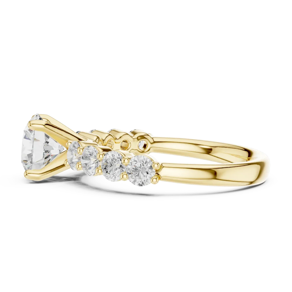 Luminary Round Brilliant Solitaire Side-Accented Engagement Ring - Image 4