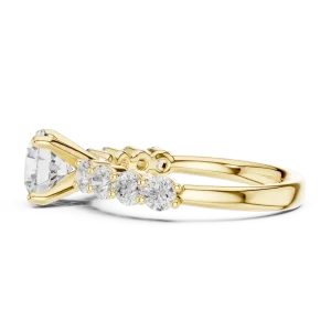 Ethereal Round Brilliant Solitaire Accented Engagement Ring - Image 4