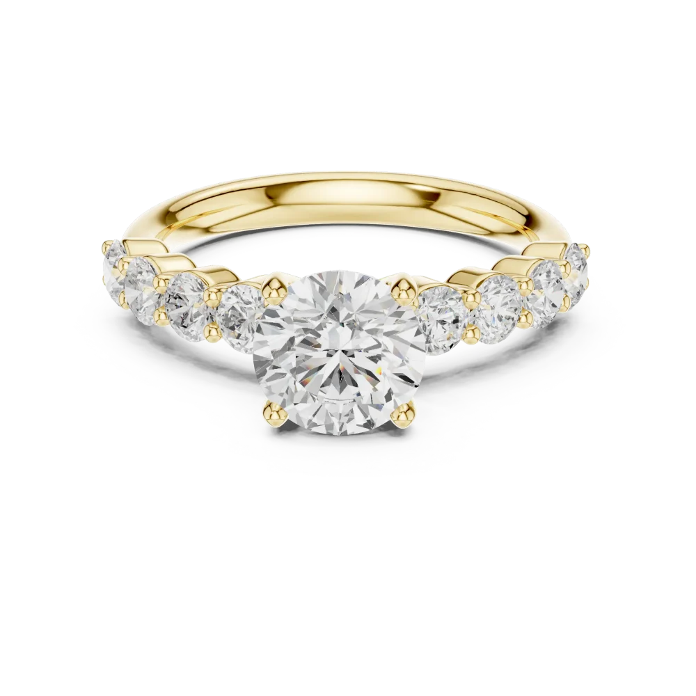Ethereal Round Brilliant Solitaire Accented Engagement Ring - Image 2
