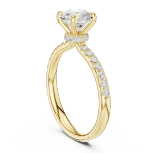 Ethereal Round Brilliant Solitaire Pavé Engagement Ring - Image 3