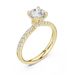 Ethereal Round Brilliant Solitaire Pavé Engagement Ring
