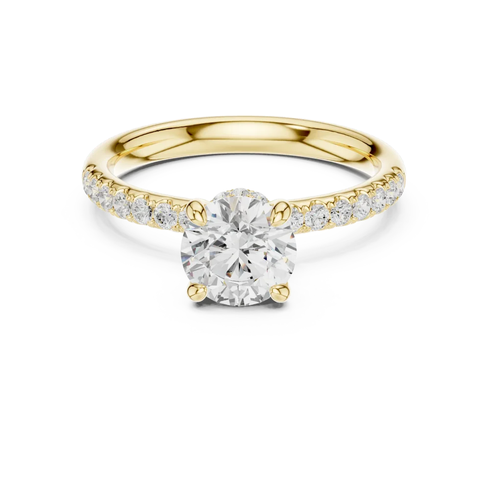 Ethereal Round Brilliant Solitaire Pavé Engagement Ring - Image 2
