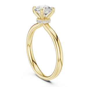 Essence Round Brilliant Cut Hidden Halo Solitaire Ring - Image 3
