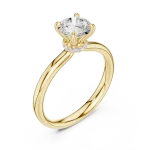 Essence Round Brilliant Cut Hidden Halo Solitaire Ring