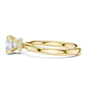 Ethereal Round Brilliant Solitaire Hidden Halo Engagement Ring - Image 4