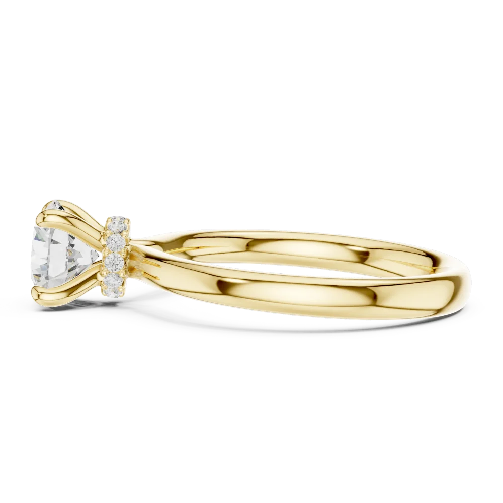 Essence Round Brilliant Cut Hidden Halo Solitaire Ring - Image 4