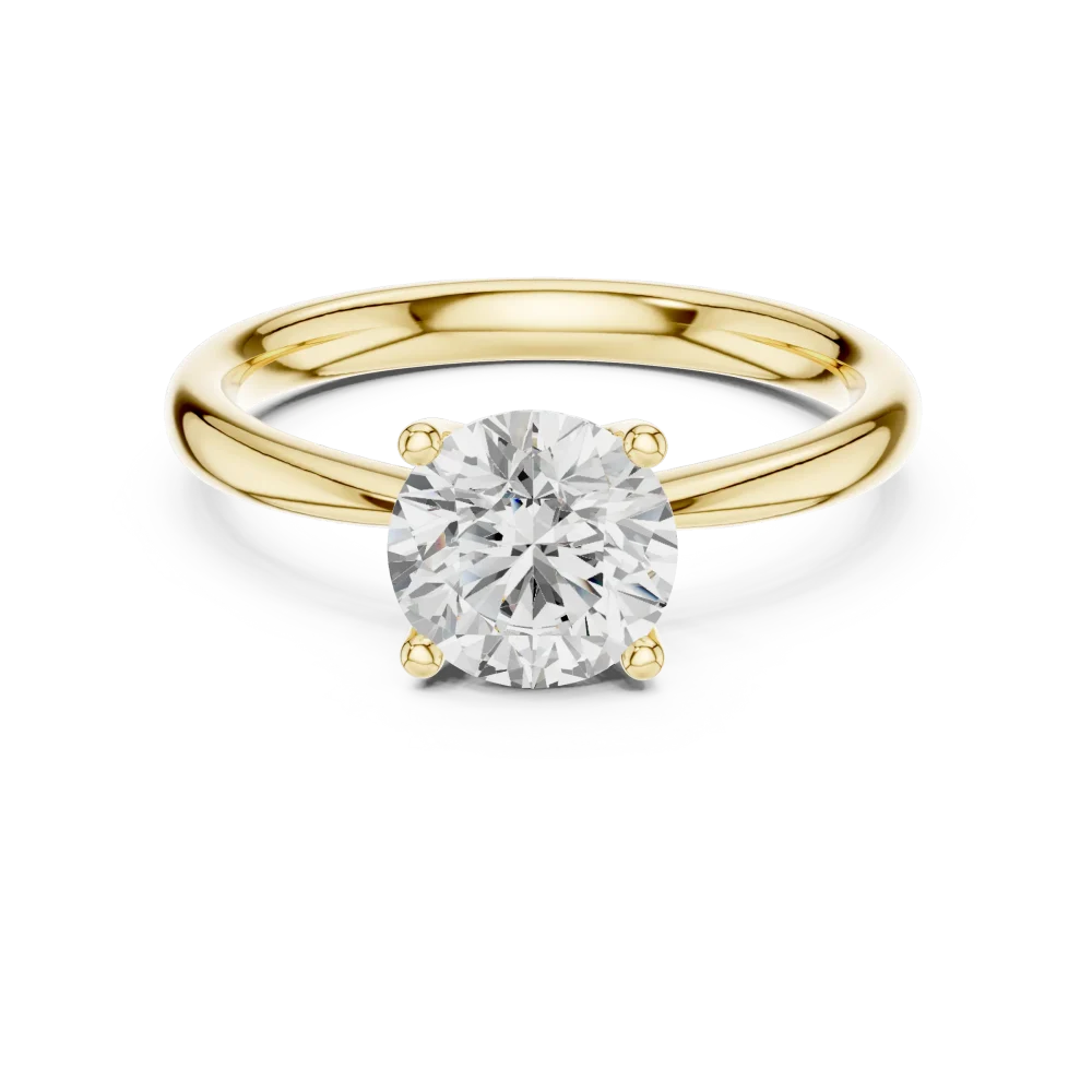 Essence Round Brilliant Cut Solitaire Engagement Ring - Image 2