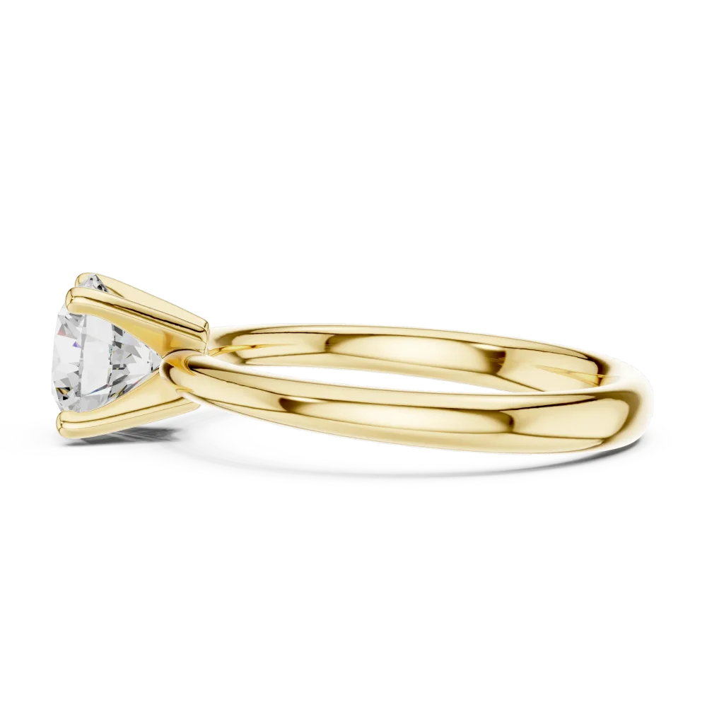 Essence Round Brilliant Cut Architectural Solitaire Ring - Image 4