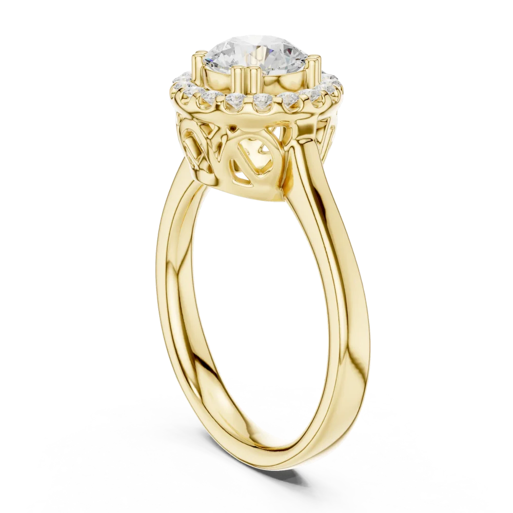 Luminary Round Brilliant Halo Solitaire Ring - Image 3