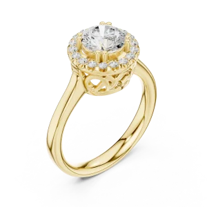 Luminary Round Brilliant Halo Solitaire Ring