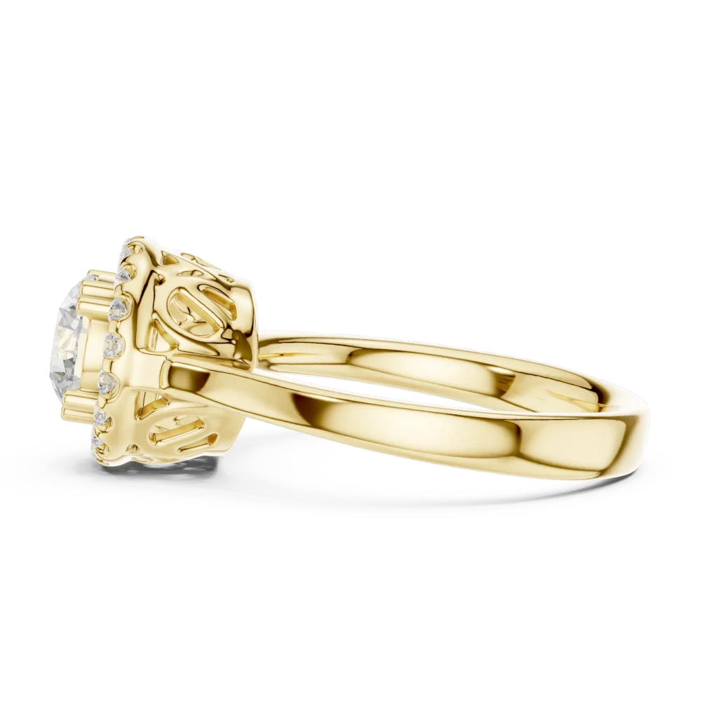 Luminary Round Brilliant Halo Solitaire Ring - Image 4